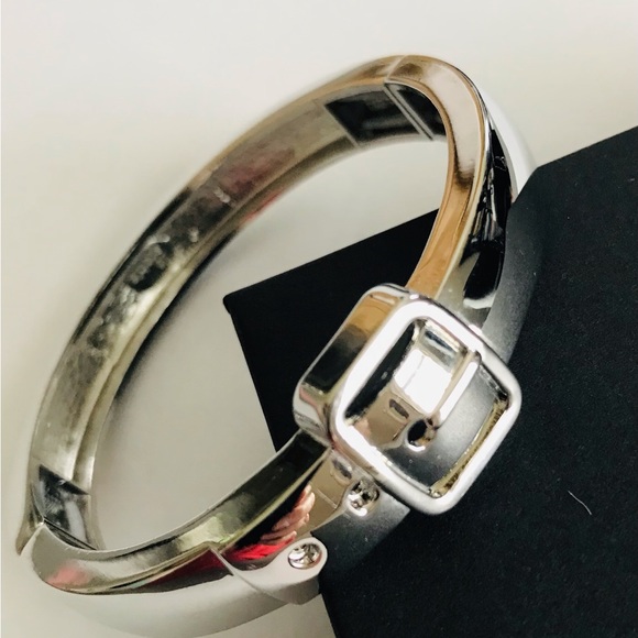 SOLD 3 Stackable Stretch Bangle Bracelets Lia Sophia Rhodium Plated Pixel - Picture 4 of 12